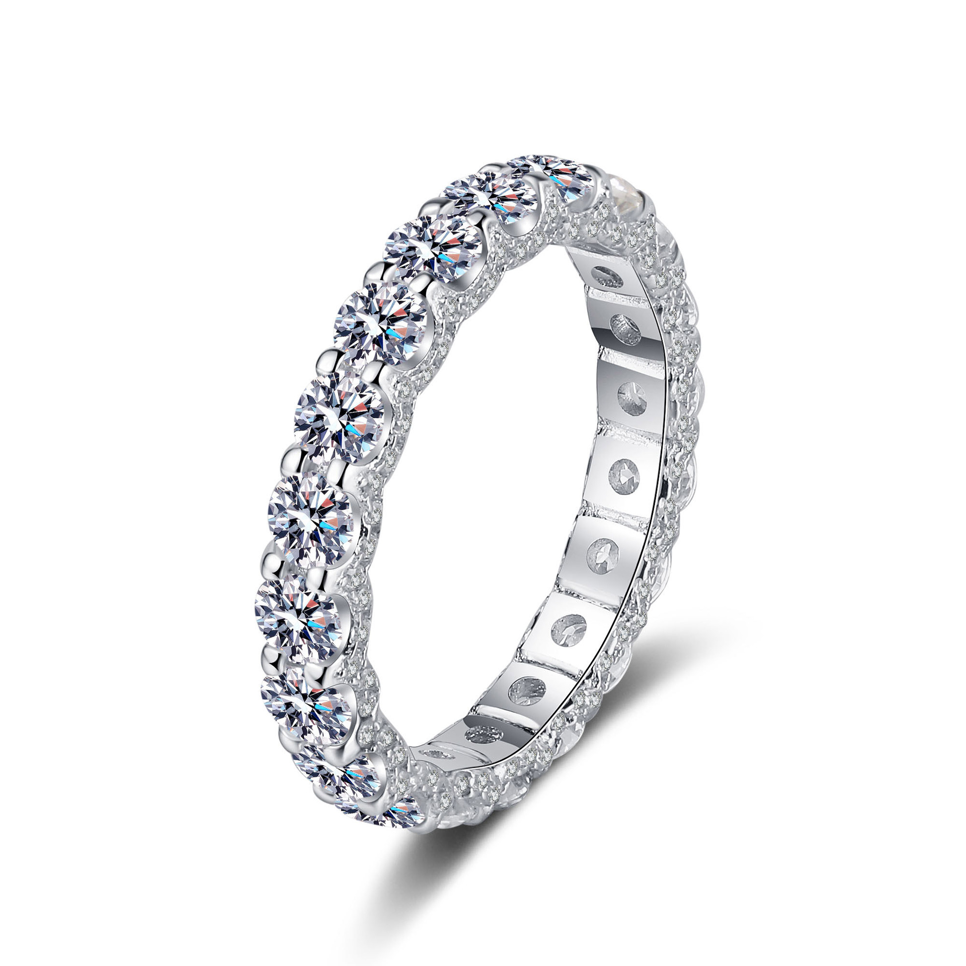 2.1 CT Moissanite Pavé Band Ring