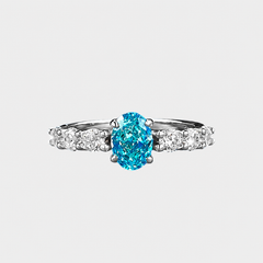 Ocean Blue Lab-Grown Paraiba-Style Ring