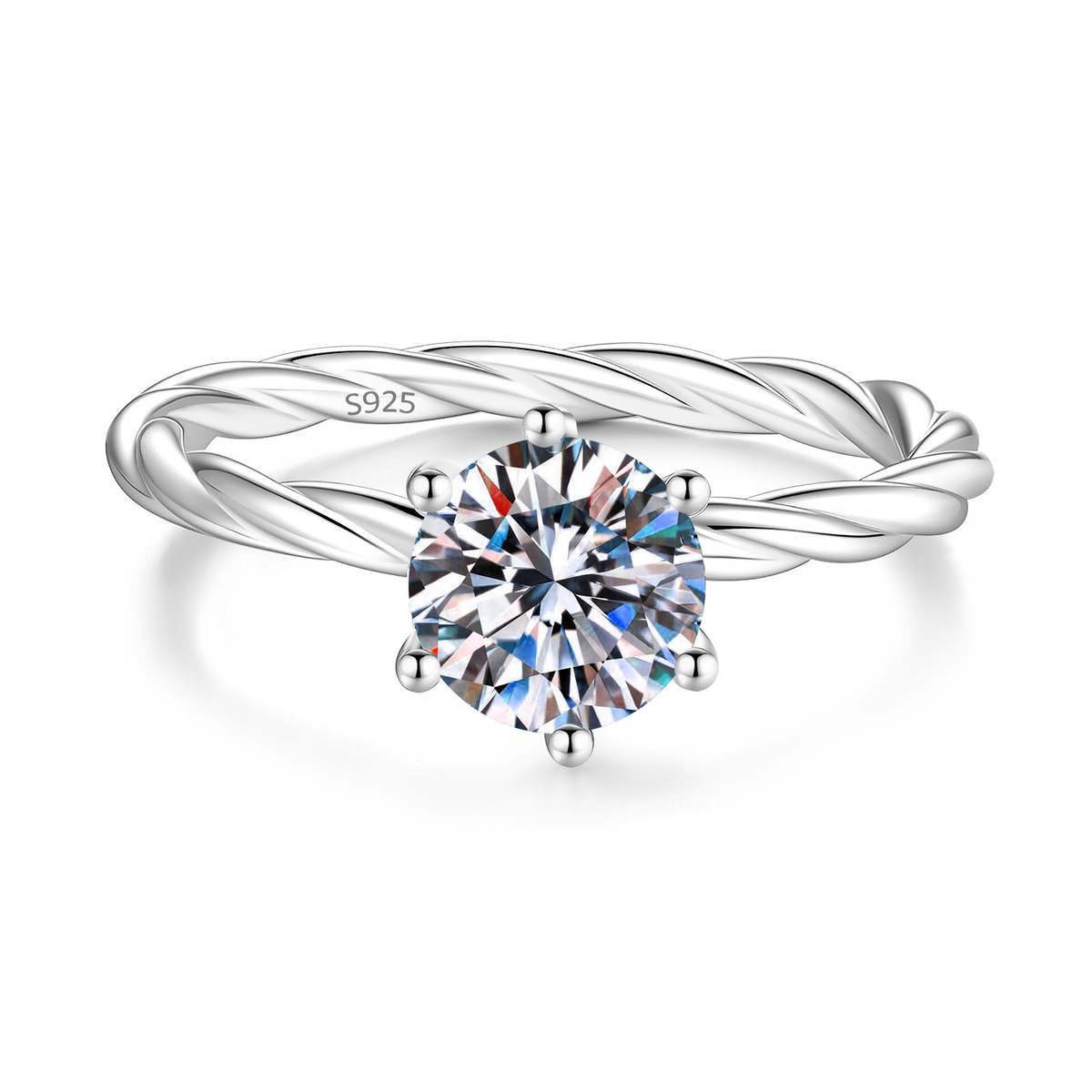 D Color Moissanite Promise Ring