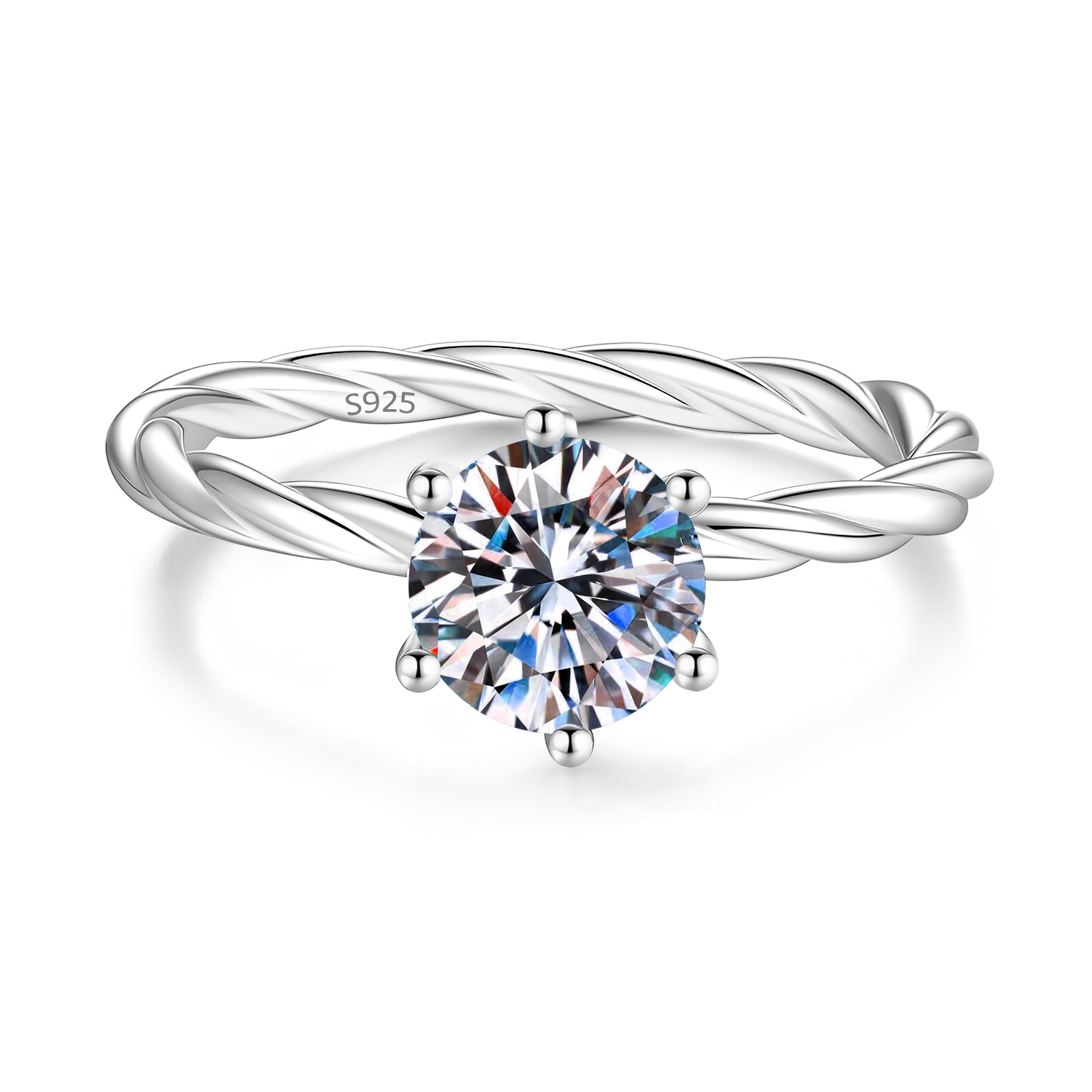 D Color Moissanite Promise Ring