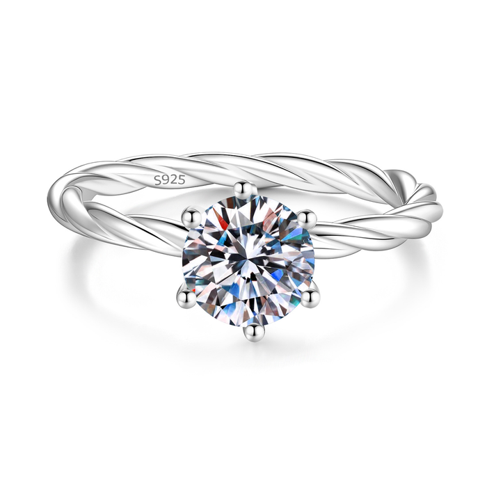 D Color Moissanite Promise Ring