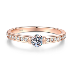 Rose Gold Moissanite Promise Ring