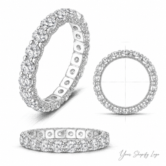 2.1 CT Moissanite Pavé Band Ring
