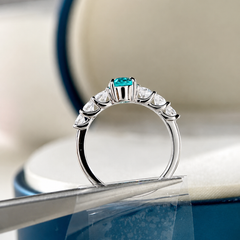 Ocean Blue Lab-Grown Paraiba-Style Ring