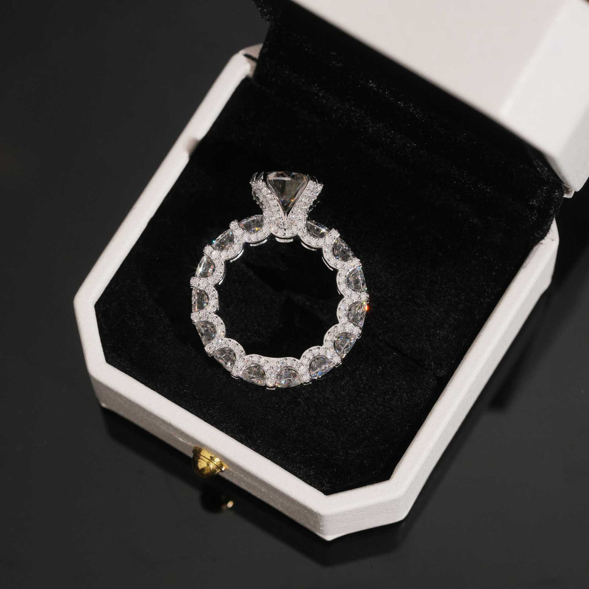 Handmade 5 Carat Round Moissanite Eternity Ring