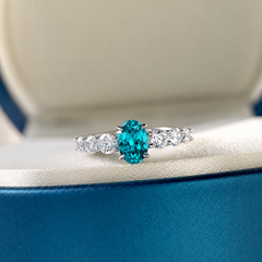 Ocean Blue Lab-Grown Paraiba-Style Ring