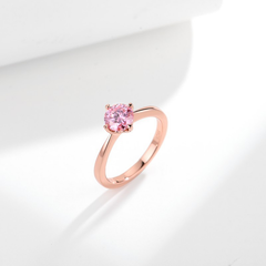 Cherry Blossom Pink Moissanite Ring