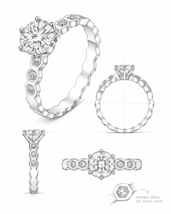 Round Moissanite Bypass Ring in 925 Sterling Silver