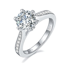 1CT Round Moissanite Spinning Ring in S925 Sterling Silver