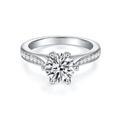 1CT Round Moissanite Spinning Ring in S925 Sterling Silver