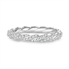 D Color Moissanite Pavé Band Ring in S925 Sterling Silver