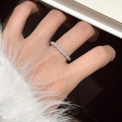 D Color Moissanite Pavé Band Ring in S925 Sterling Silver