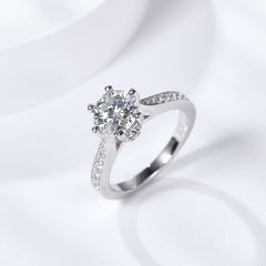 1CT Round Moissanite Spinning Ring in S925 Sterling Silver