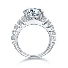 5CT Round Moissanite Statement Ring in S925 Sterling Silver