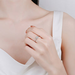 Princess-Cut Moissanite Solitaire Ring