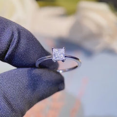 Princess-Cut Moissanite Solitaire Ring
