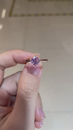 Cherry Blossom Pink Moissanite Ring