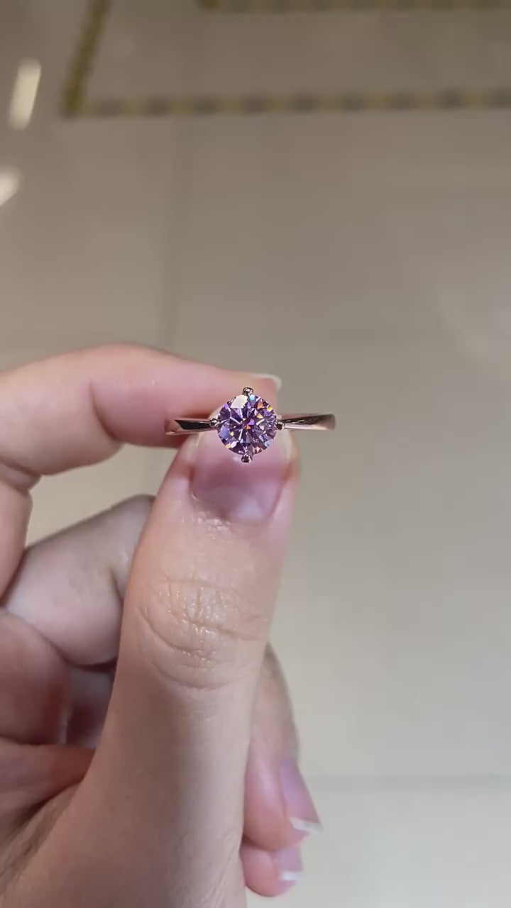 Cherry Blossom Pink Moissanite Ring