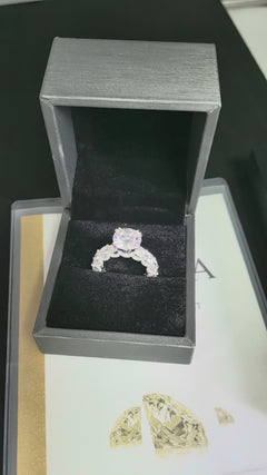 Handmade 5 Carat Round Moissanite Eternity Ring
