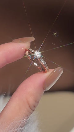 Rose Gold Moissanite Promise Ring
