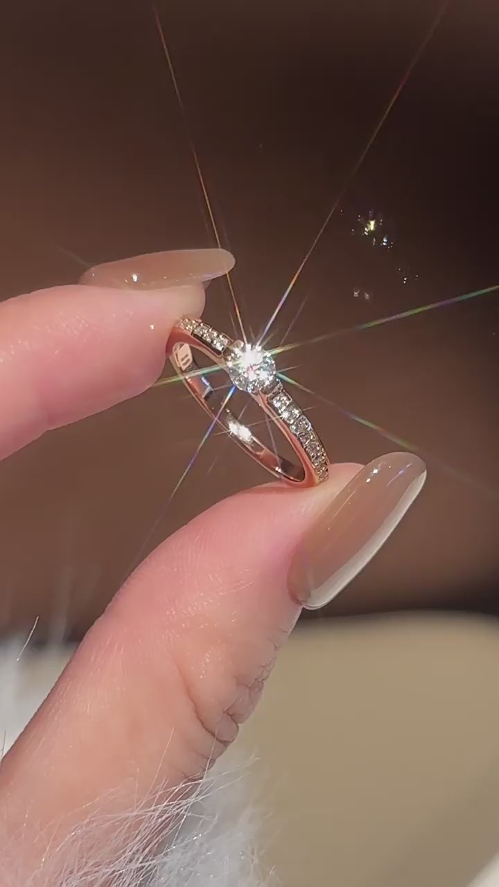 Rose Gold Moissanite Promise Ring