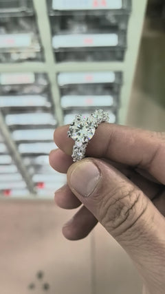Handmade 5 Carat Round Moissanite Eternity Ring