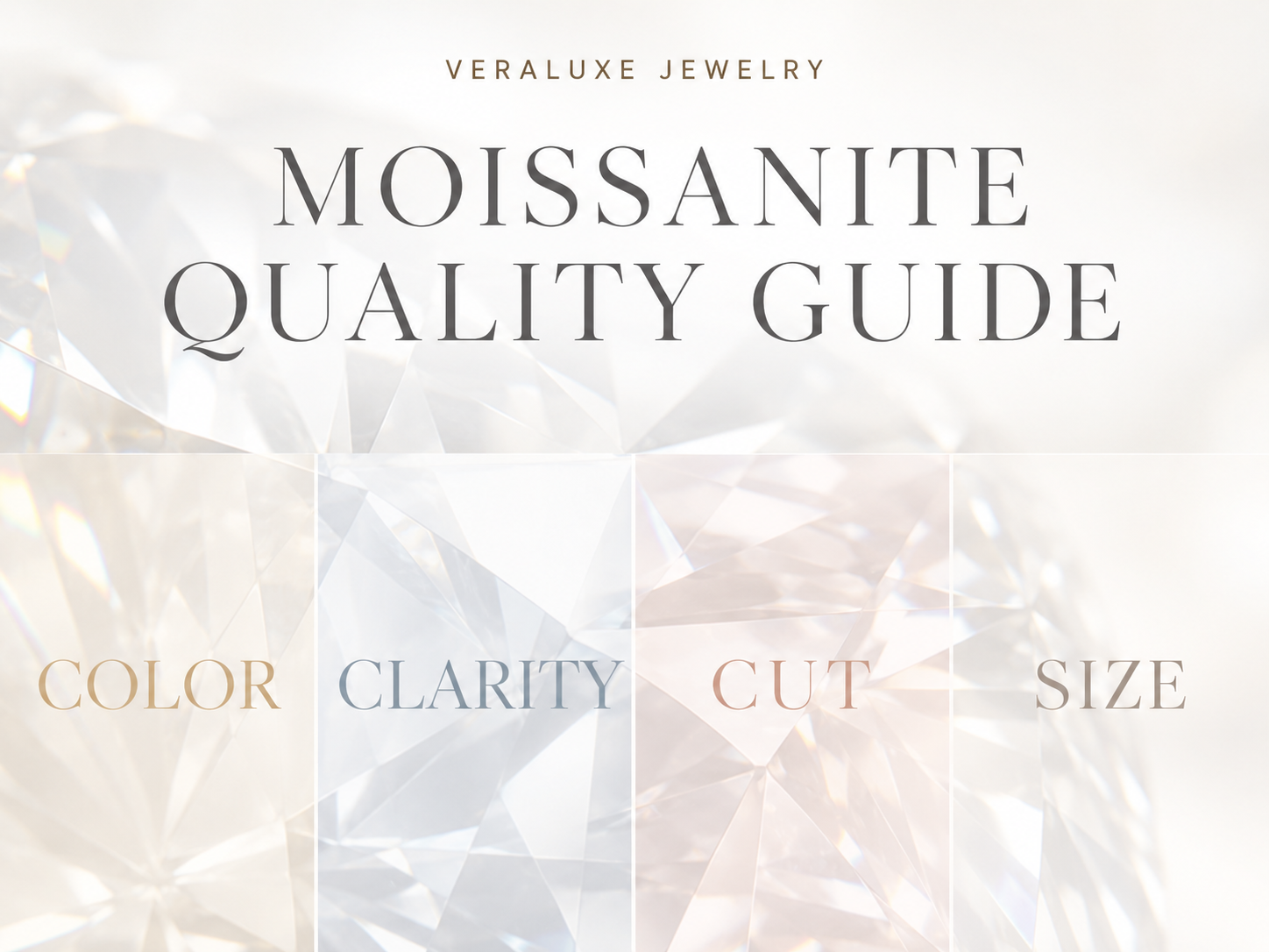 Veraluxe Moissanite Quality Guide: Color, Clarity, Cut & Size