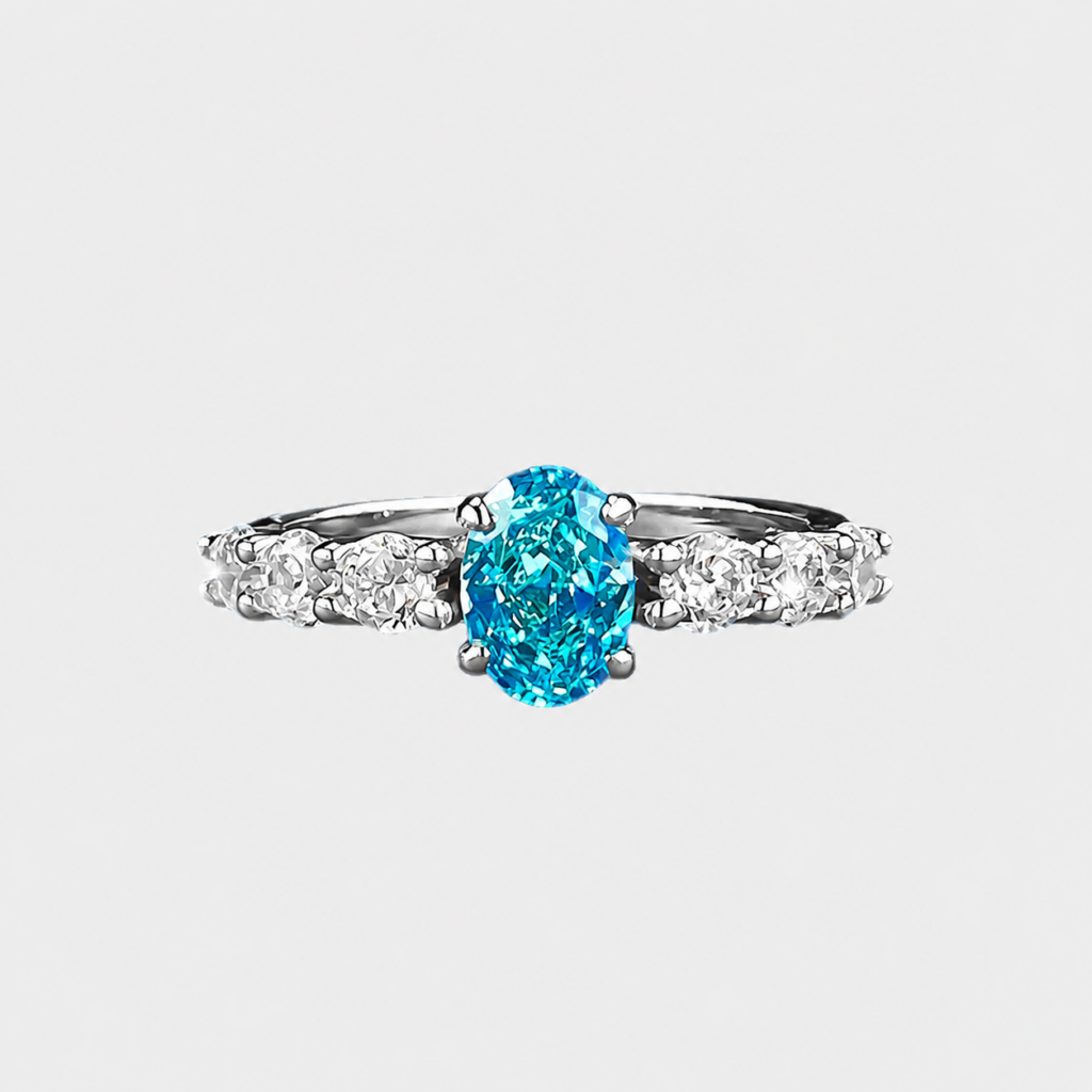 Ocean Blue Lab-Grown Paraiba-Style Ring