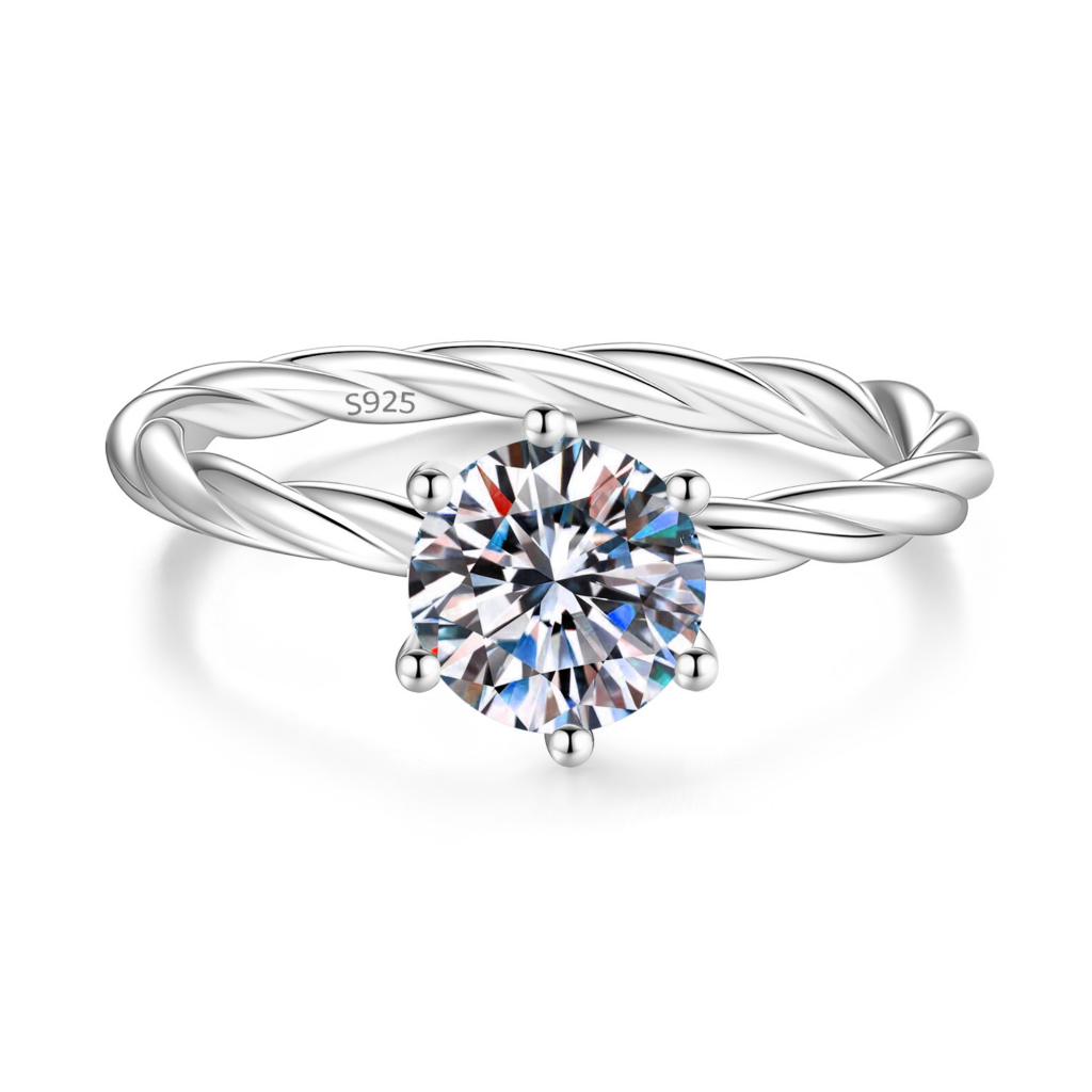 D Color Moissanite Promise Ring