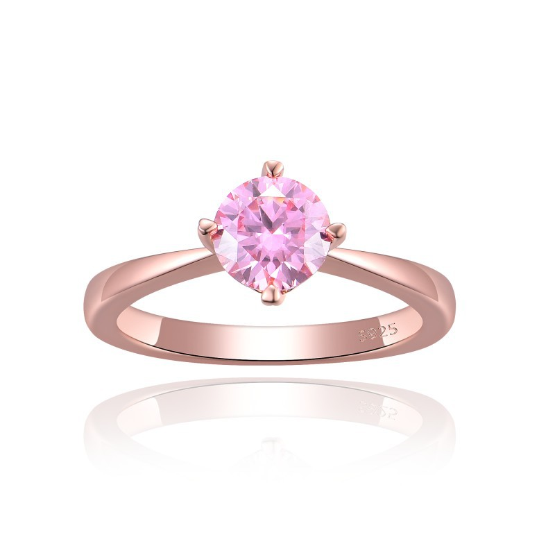 Cherry Blossom Pink Moissanite Ring