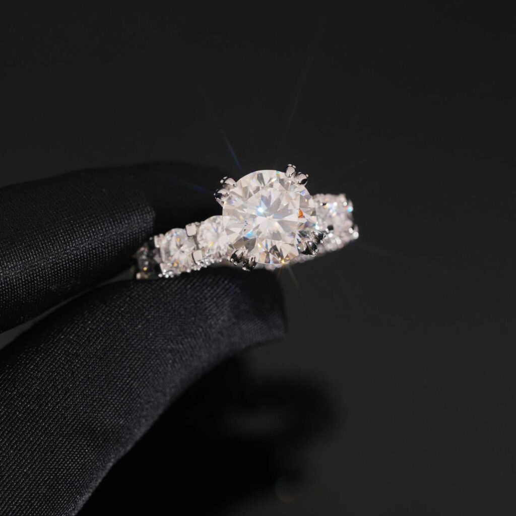 Handmade 5 Carat Round Moissanite Eternity Ring