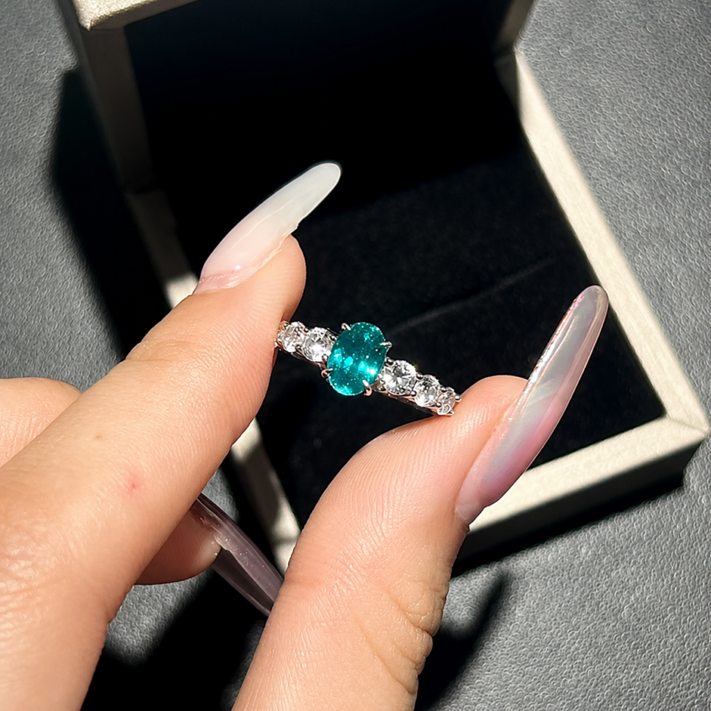 Ocean Blue Lab-Grown Paraiba-Style Ring