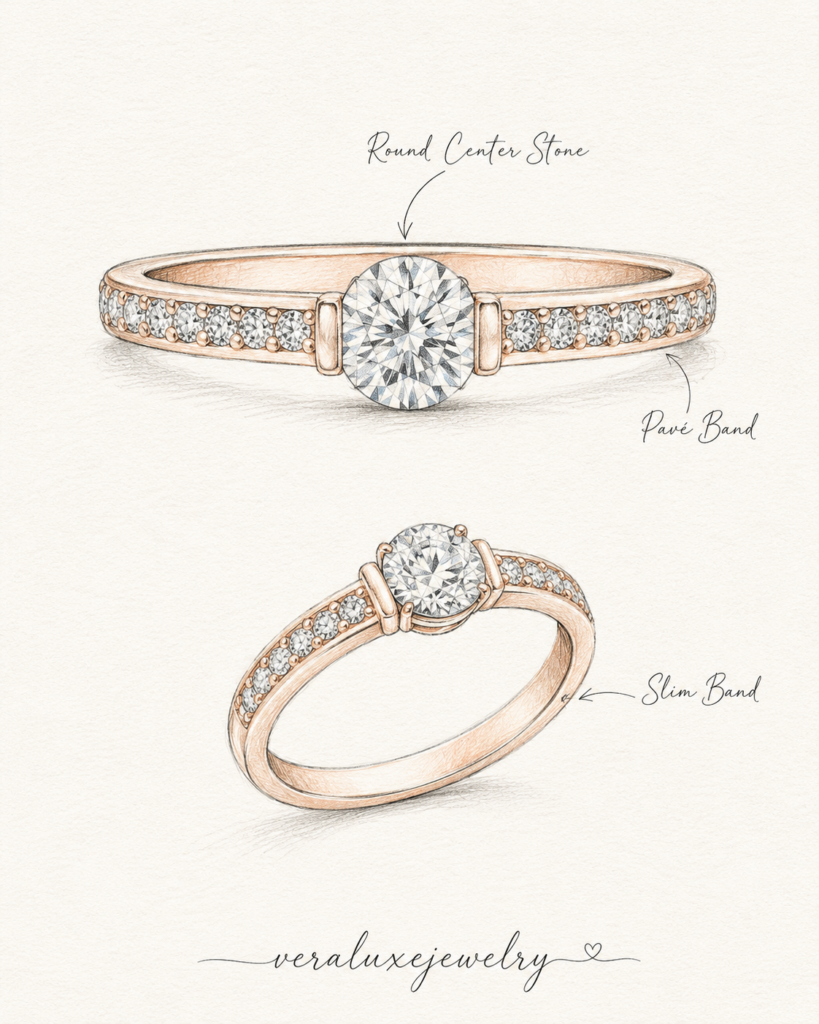 Rose Gold Moissanite Promise Ring