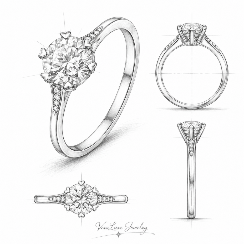 1 CT Moissanite Promise Ring