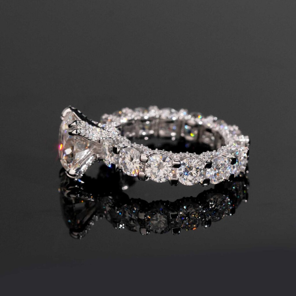 Handmade 5 Carat Round Moissanite Eternity Ring