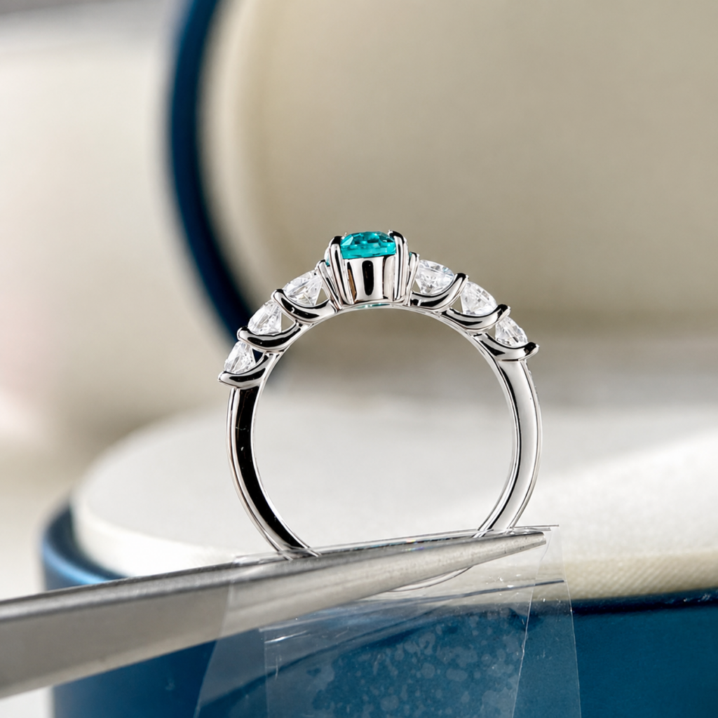 Ocean Blue Lab-Grown Paraiba-Style Ring