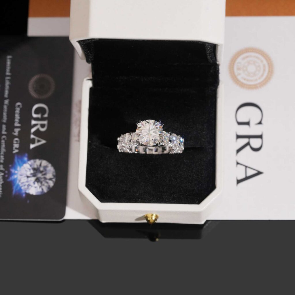 Handmade 5 Carat Round Moissanite Eternity Ring