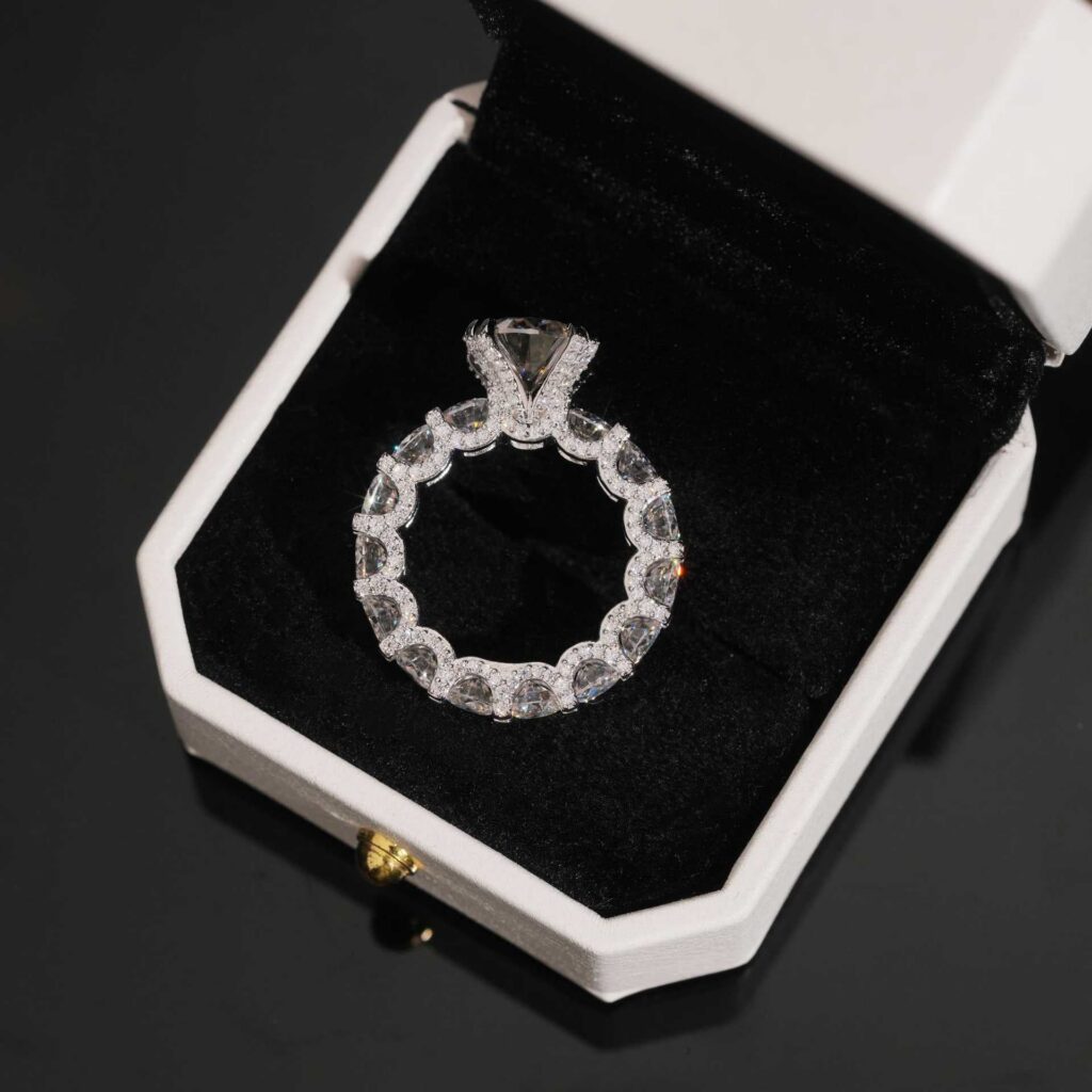 Handmade 5 Carat Round Moissanite Eternity Ring