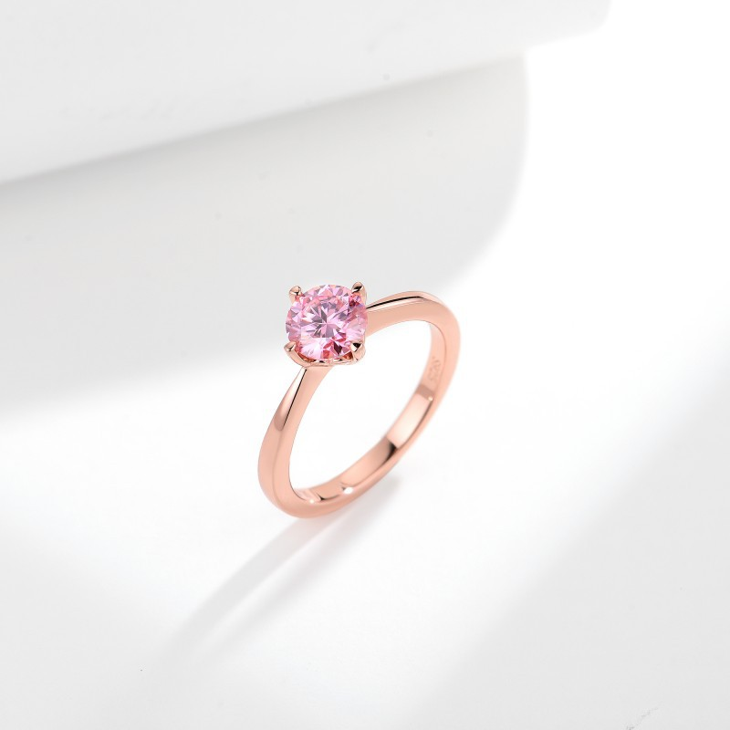 Cherry Blossom Pink Moissanite Ring