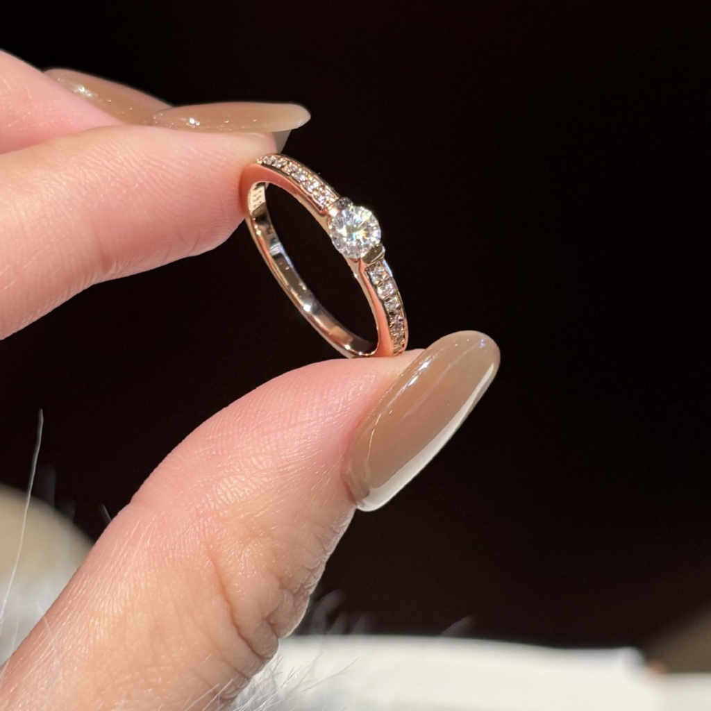Rose Gold Moissanite Promise Ring