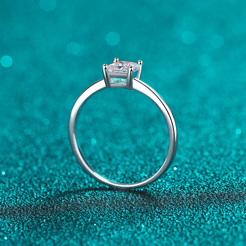 Princess-Cut Moissanite Solitaire Ring