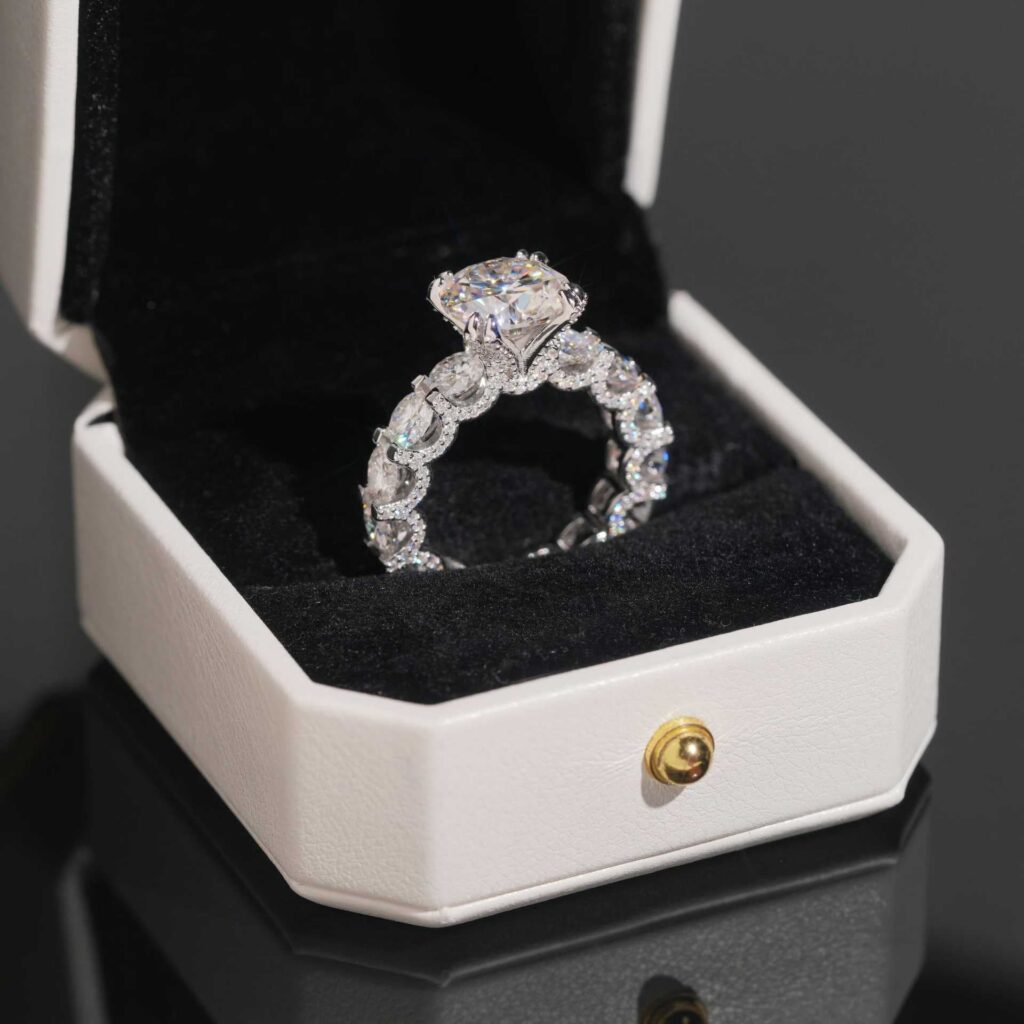 Handmade 5 Carat Round Moissanite Eternity Ring