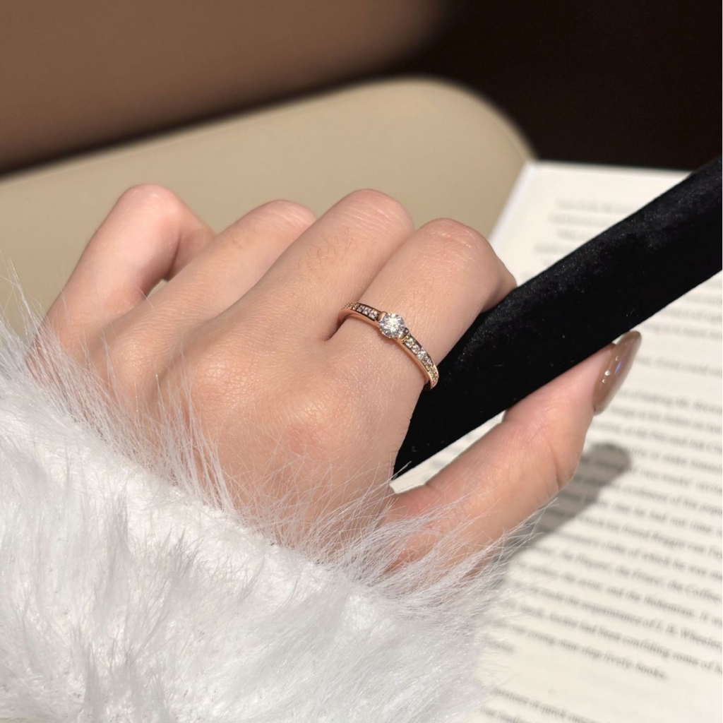 Rose Gold Moissanite Promise Ring